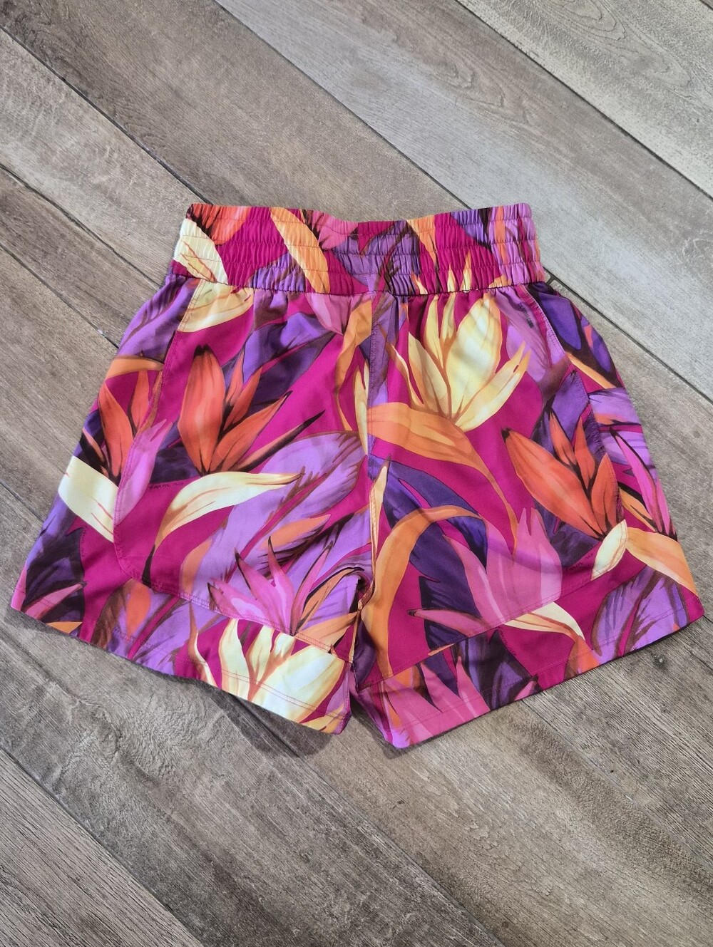 Farm Rio X Adidas Pink Tropical Print Training Pacer Run Shorts Size Small View 6